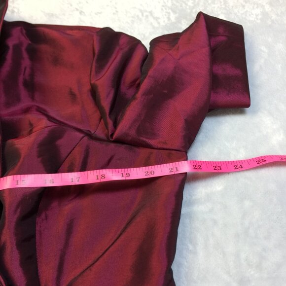 Alex Evenings Jacket Blazer Wrap Top XLP Woman's Petite Maroon Shiny 3/4 Sleeve - Picture 10 of 14